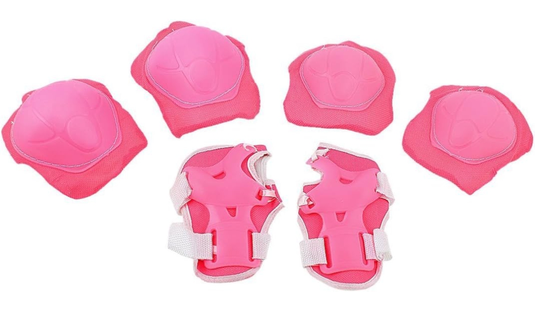 PULLIMORE 6 Pack Kids Knee And Elbow Pads Wrist Guards Protective Gear Pad Set For Roller Skates Cycling Pink
