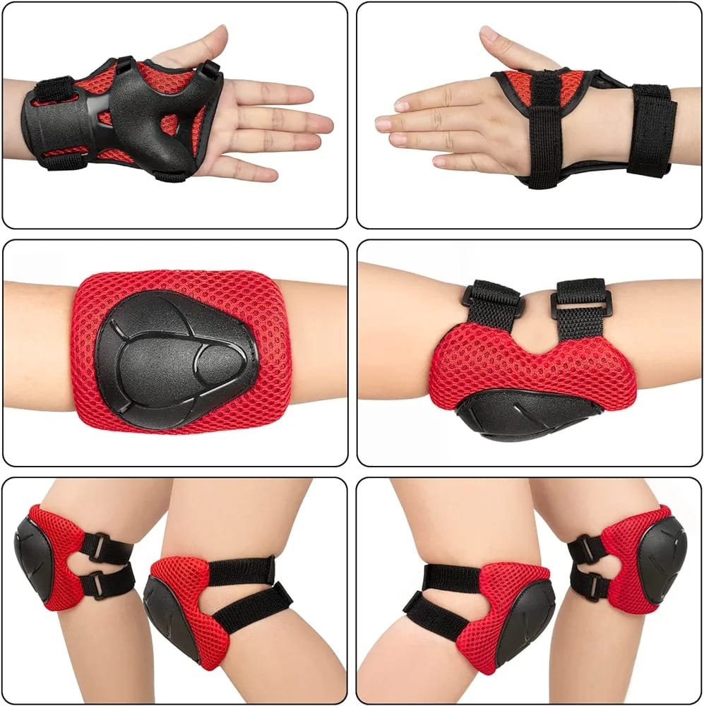 WOSAWE 4-Piece Kids’ Bike Knee & Elbow Pads Set – Protective Gear For Skating, BMX, And Cycling